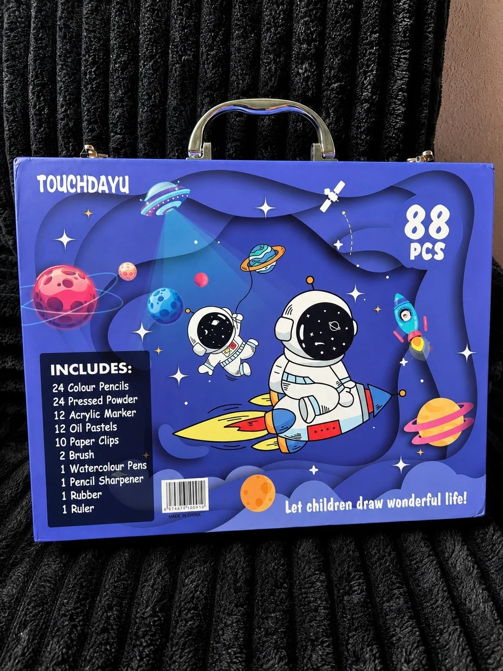 Kids Art Set – Blue Space-Themed 88-Piece Creative Kit
